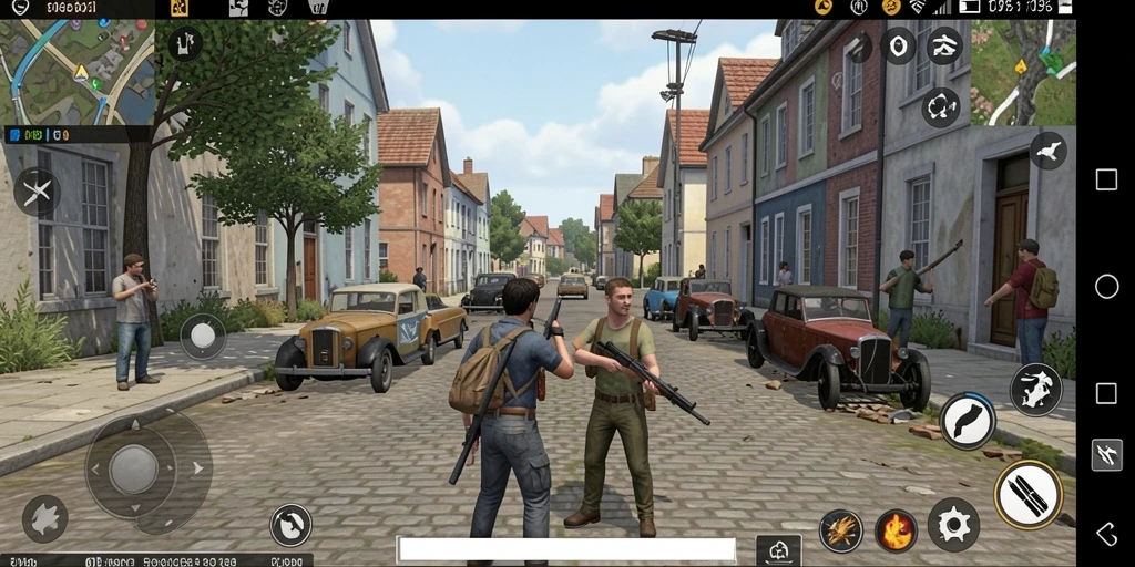 Tampilan utama game yang menampilkan karakter dan latar belakang yang menarik.