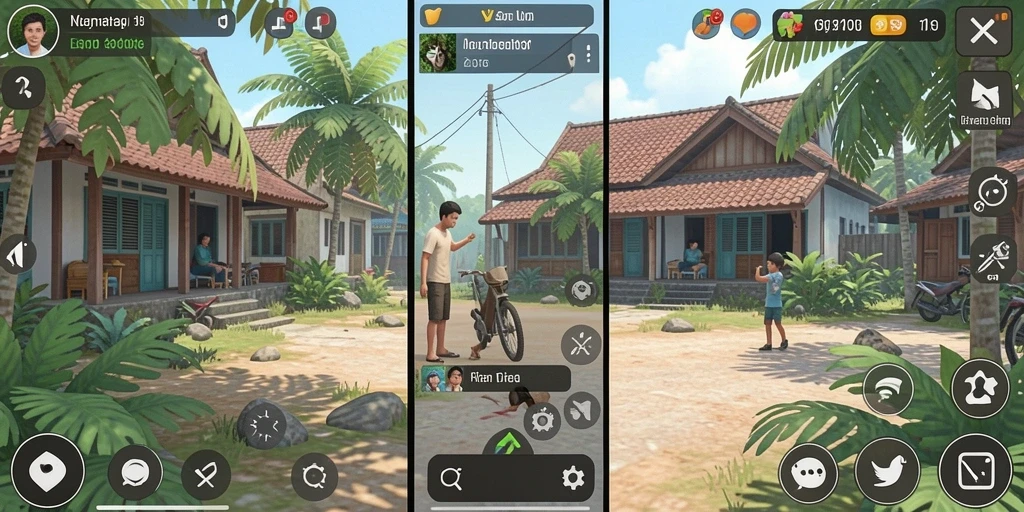 Screenshot menunjukkan grafis yang memukau dan warna cerah.